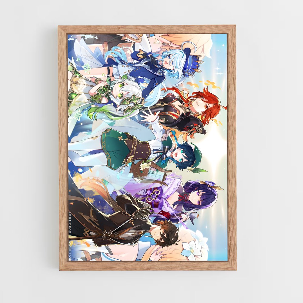 Poster Les Héros d'Teyvat – affiche Genshin impact (vue 4)